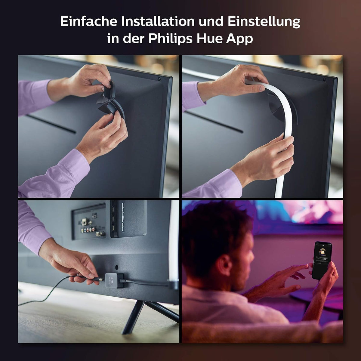 Philips Hue Gradient Lightstrip, Home Cinema LED Strip, 65 Inch - 929002422801