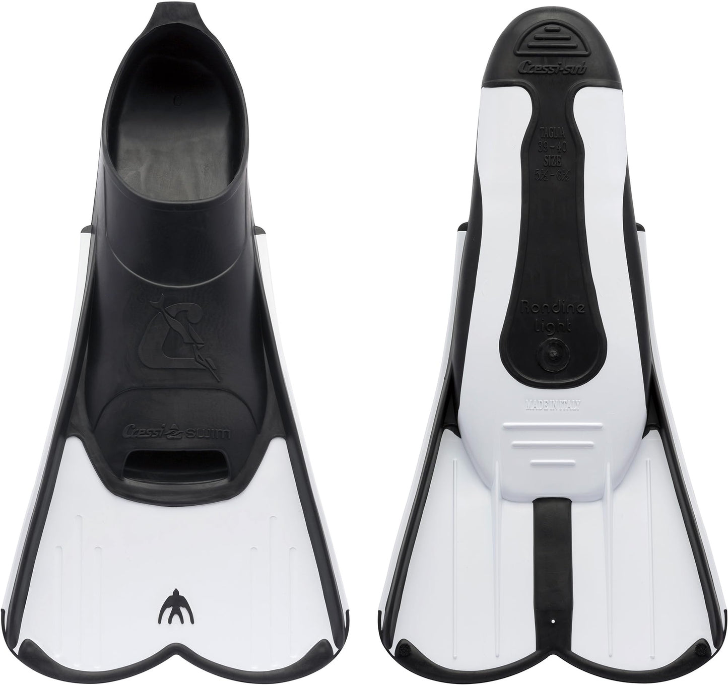 Cressi Light Fins short fins - travel-friendly snorkeling fins - efficient muscle training - robust swimming fins - white - 43/44 - DP183043