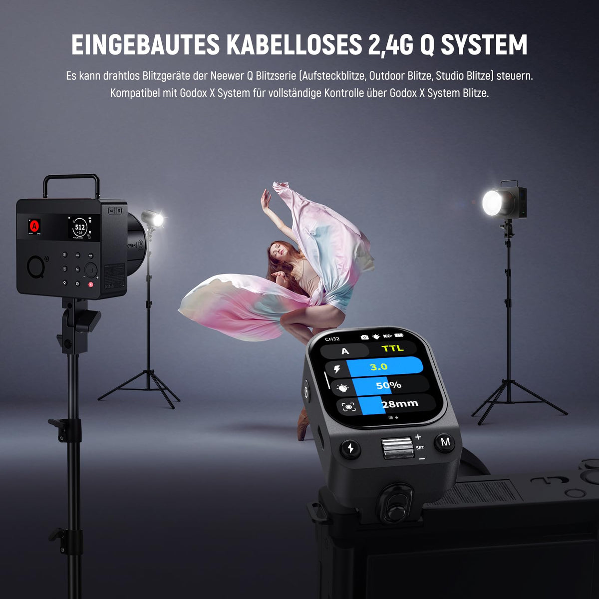 NEEWER QZ-S 2,4G TTL Funk Blitz Flash Auslöser compatibil cu Sony Godox