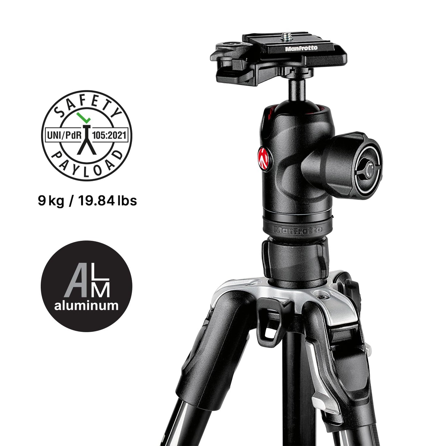 Manfrotto Befree Advanced Camera Tripod Kit with Twist Lock Portable Travel Tripod Kit with Ball Head Aluminum for DSLR SLR Camera Mirrorless Camera Camera Accessories - MKBFRTA4BK-BH