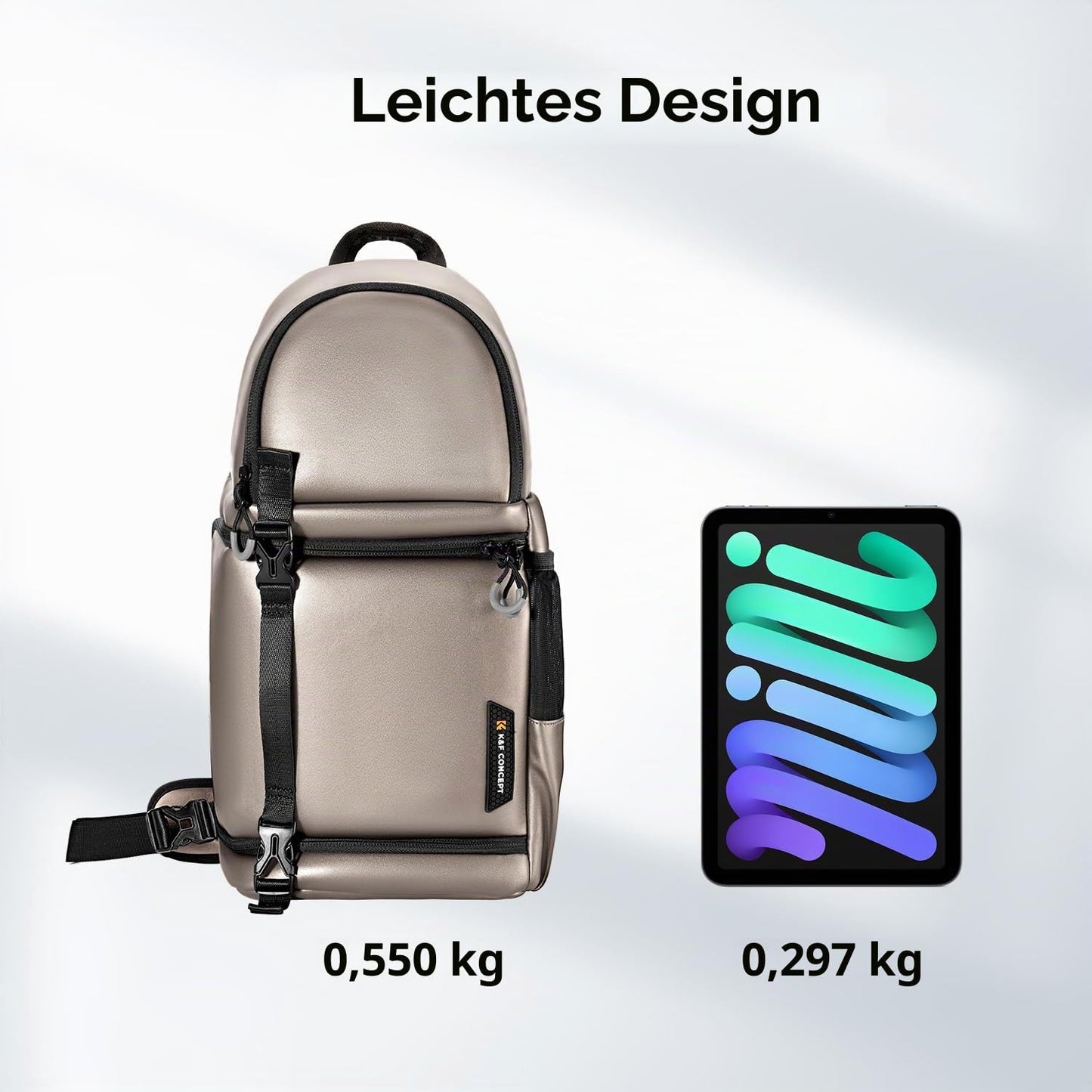 K&F CONCEPT Camera Shoulder Bag, Waterproof Camera Bag, Photography Daily Travel Camera Bag, Bags Photographer Photo Backpack, Iron Grey - KF13.141JP