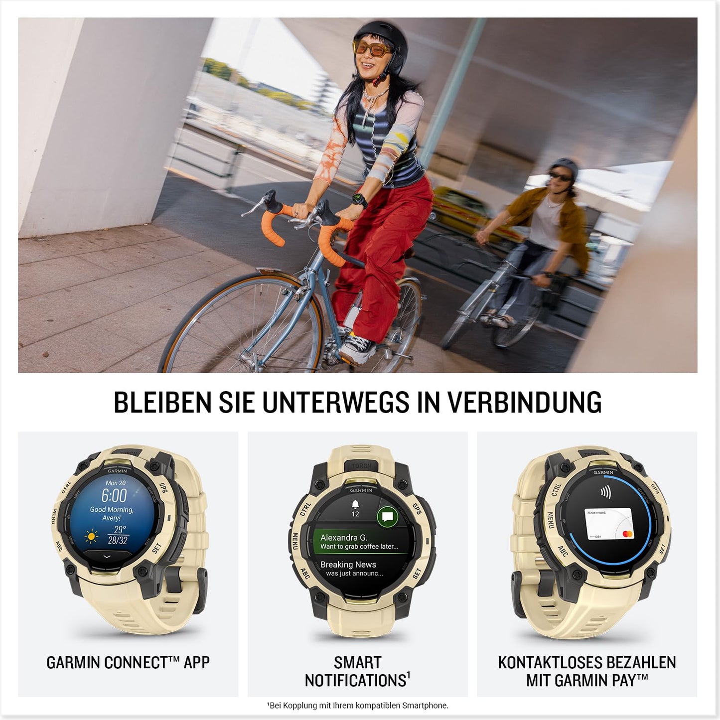 Garmin Instinct 3 45mm AMOLED – multisport smartwatch, 1.2" display, up to 18 days battery life, 80+ sports apps, navigation function, smart features, LED flashlight, waterproof - 010-02936-02