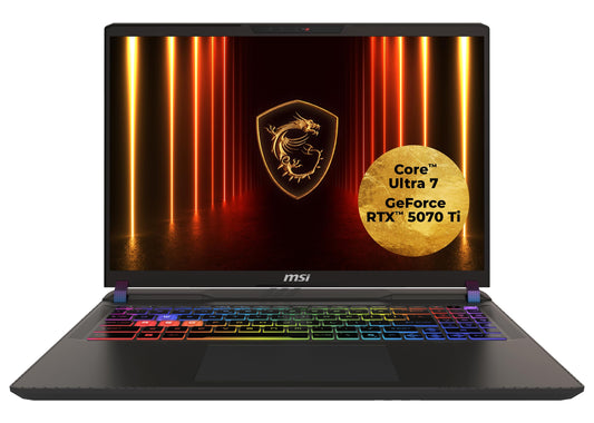 MSI Vector 16 HX AI Gaming Laptop, 16" QHD+ 240 Hz Display, Intel® Core™ Ultra 7 255HX, NVIDIA GeForce RTX 5070 Ti, 16 GB RAM, 1 TB SSD, Windows 11 Home, QWERTZ Keyboard, Cosmos Gray, A2XWHG-264 - 0015M3-264