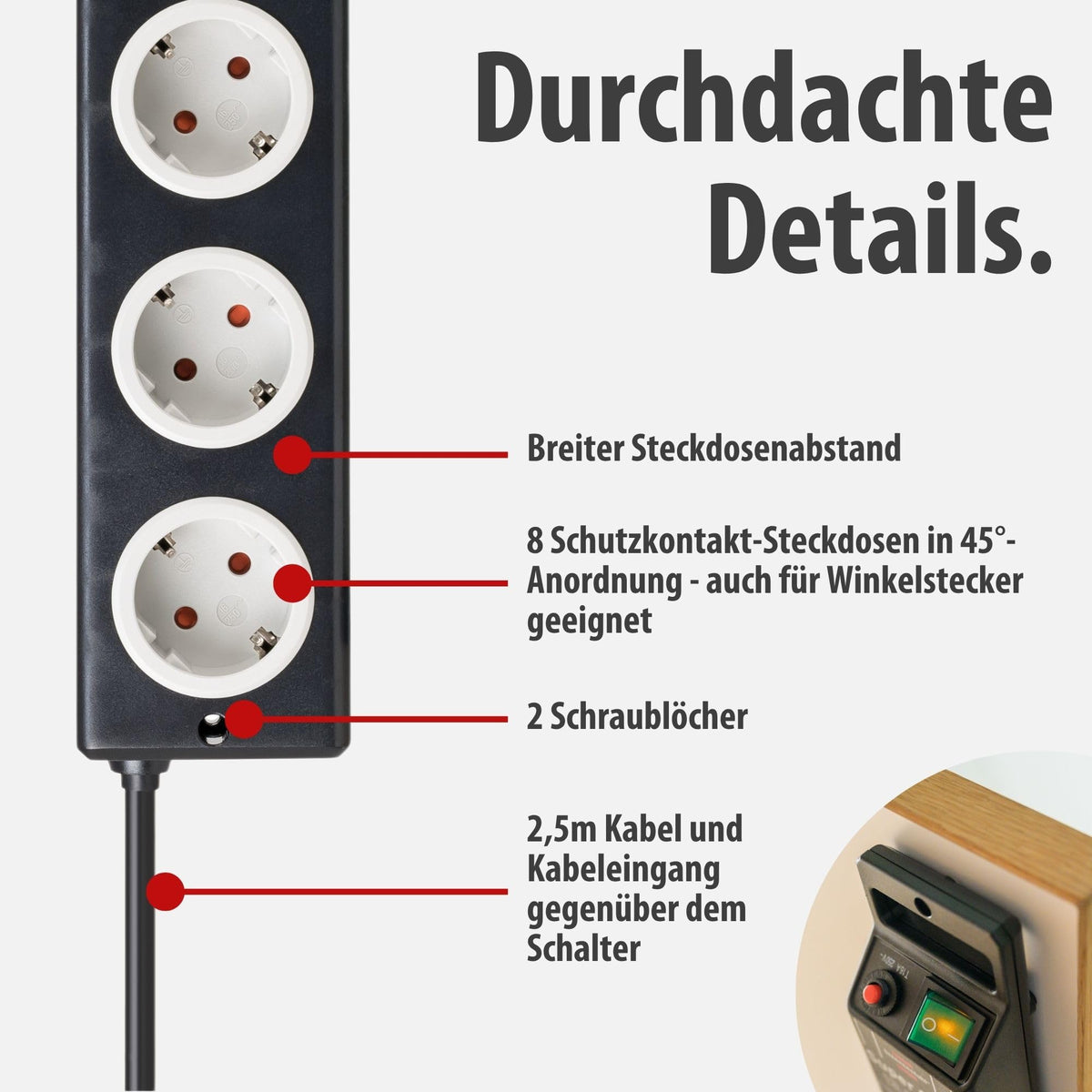 Brennenstuhl Super-Solid Power Strip 8-Fold with Surge Protection - 1153380318