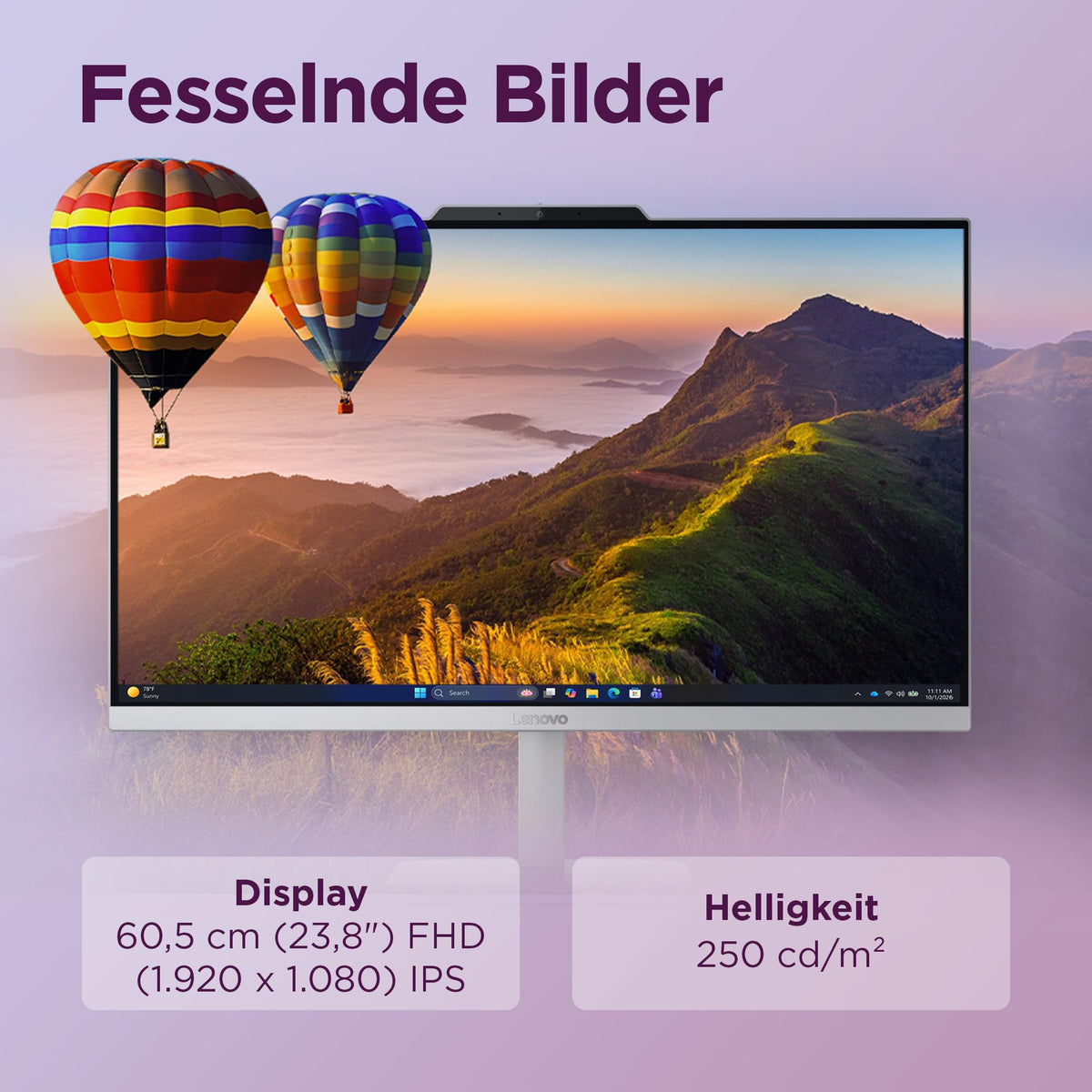 Lenovo IdeaCentre All-In-One | 23.8" FHD Display | Ryzen 5 40| 16GB| 512GB - F0JS002AGE