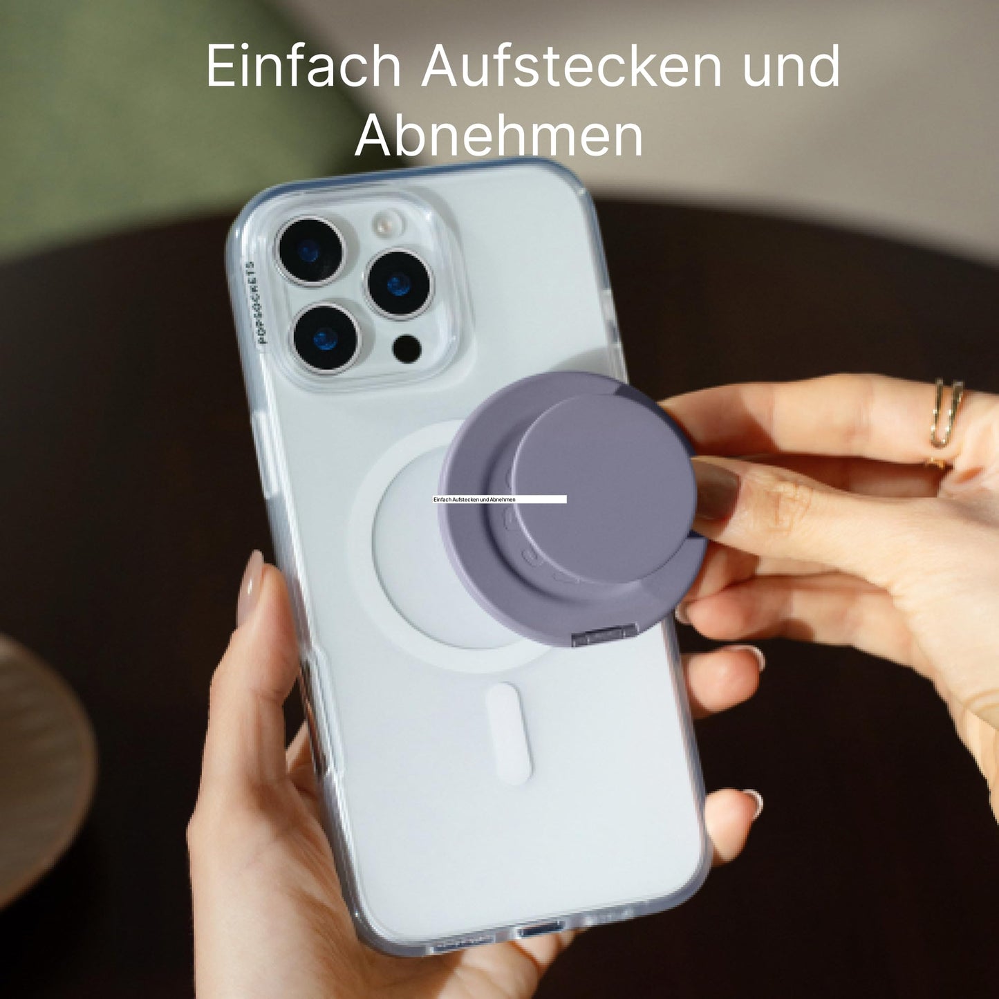 PopSockets Kick-Out Grip for MagSafe, Adjustable Stand for Portrait or Landscape Format, Magnetic Holder, Purple - Dusk - 807623