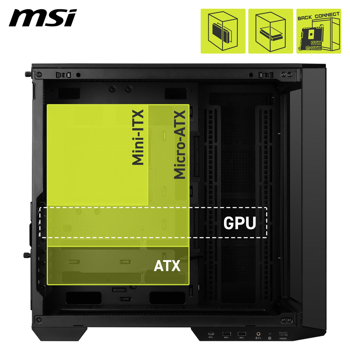 MSI MAG PANO 100L PZ - ATX PC Case - 306-7G26L21-HH9