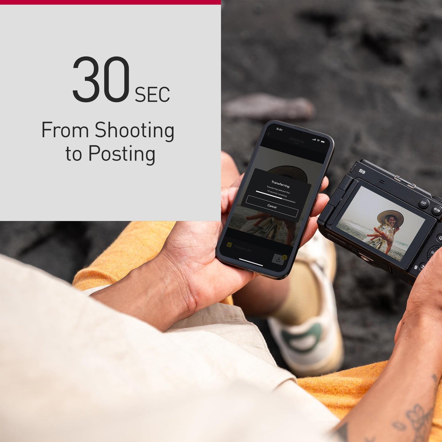 Panasonic Lumix DC-S9HE-K Full Frame Mirrorless Camera, Open Gate Vlogging, 24.2MP, 6K/4K, 779-point PDAF, Image Stabilization, LUT, 5GHz Wi-Fi, Black, 28-200mm Lens