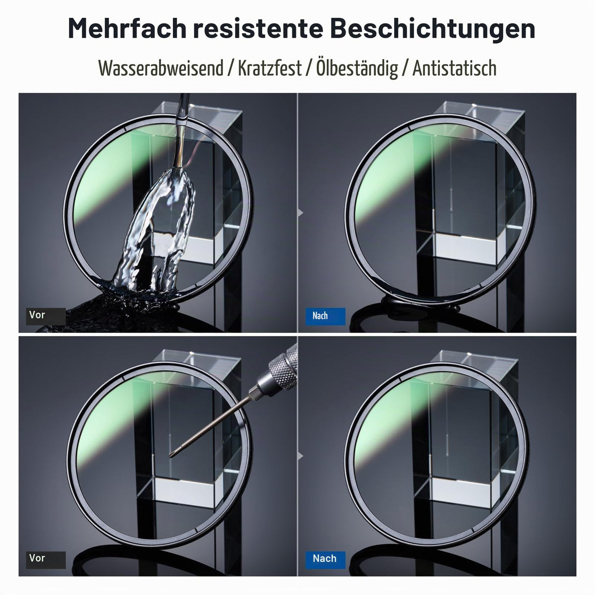 NEEWER Filtru CPL de 77mm cu capac pentru obiectiv, filtru polarizator circular cu multiple straturi, nanocoat, din sticlă optică HD pentru obiectivele de cameră, filtru polarizator care reduce reflexiile și strălucirea. - 10104880