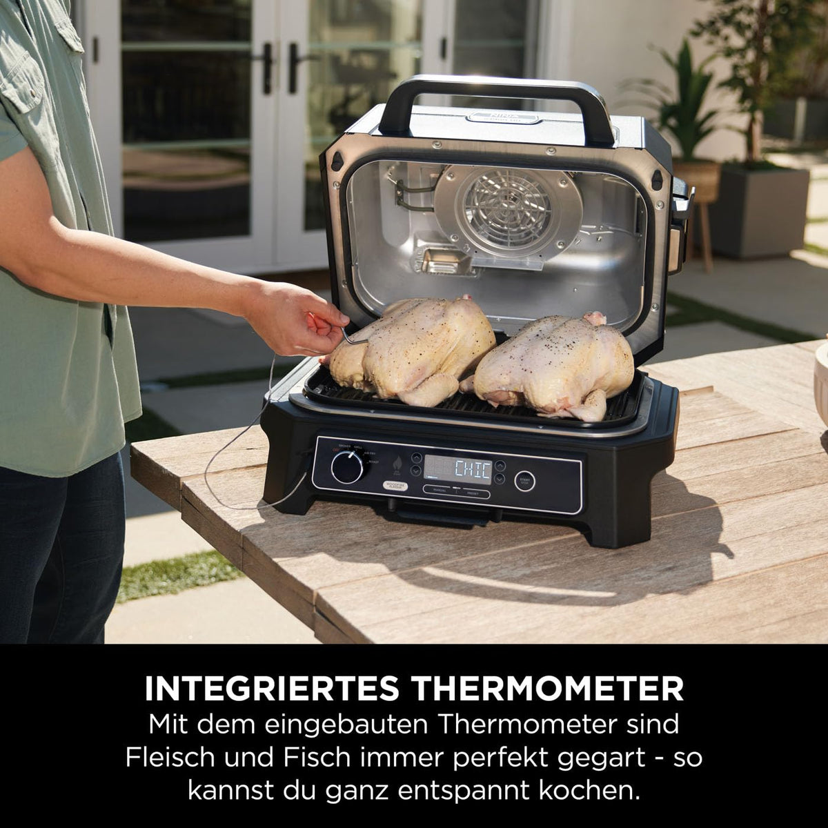 Ninja Woodfire Pro XL Electric Grill, Woodfire Pellets, Weatherproof, OG850EU