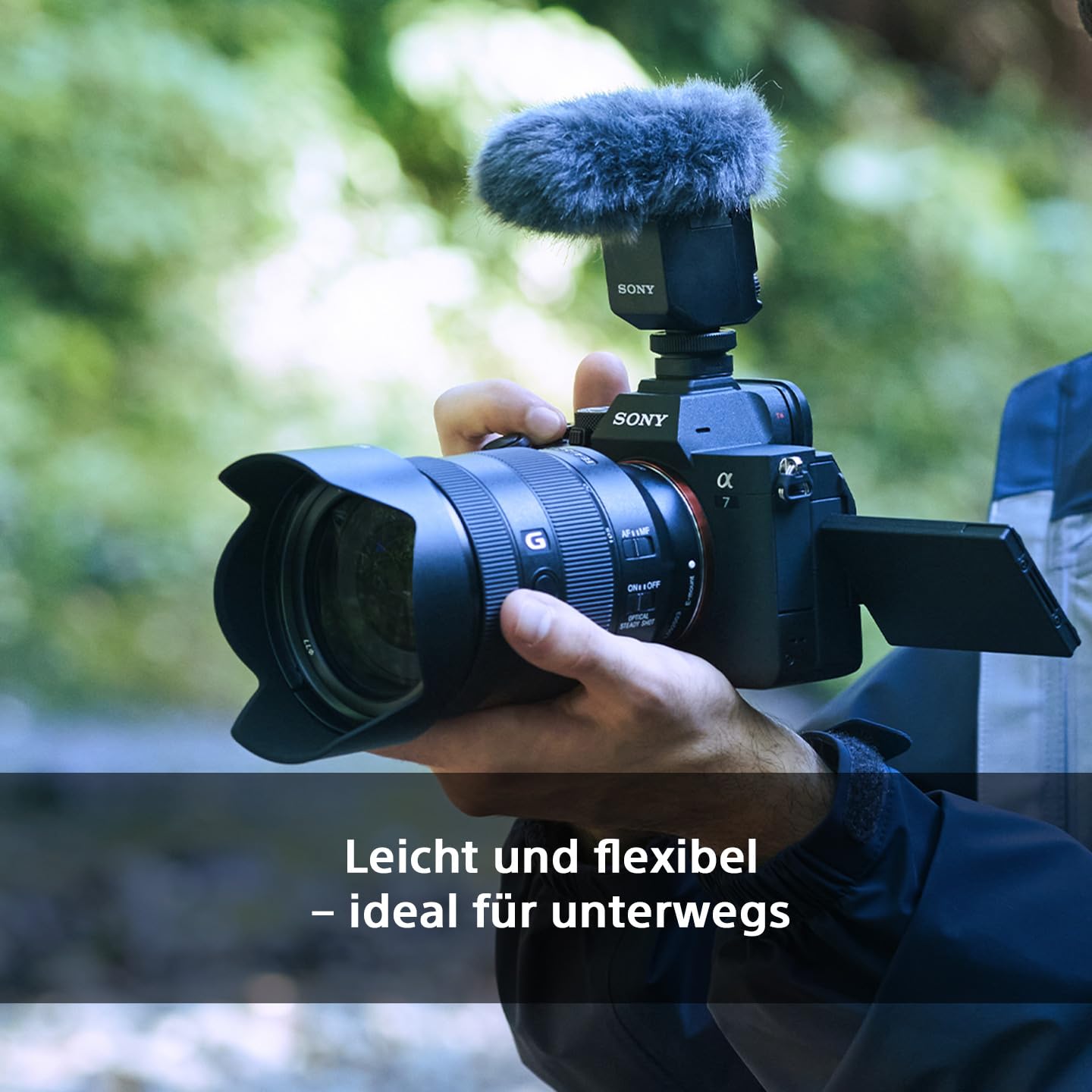 Sony ECM-B10, wireless shotgun microphone, noise cancellation, easy to use, ideal for cameras, interviews, vlogs, content creation, streaming - ECMB10.CE7