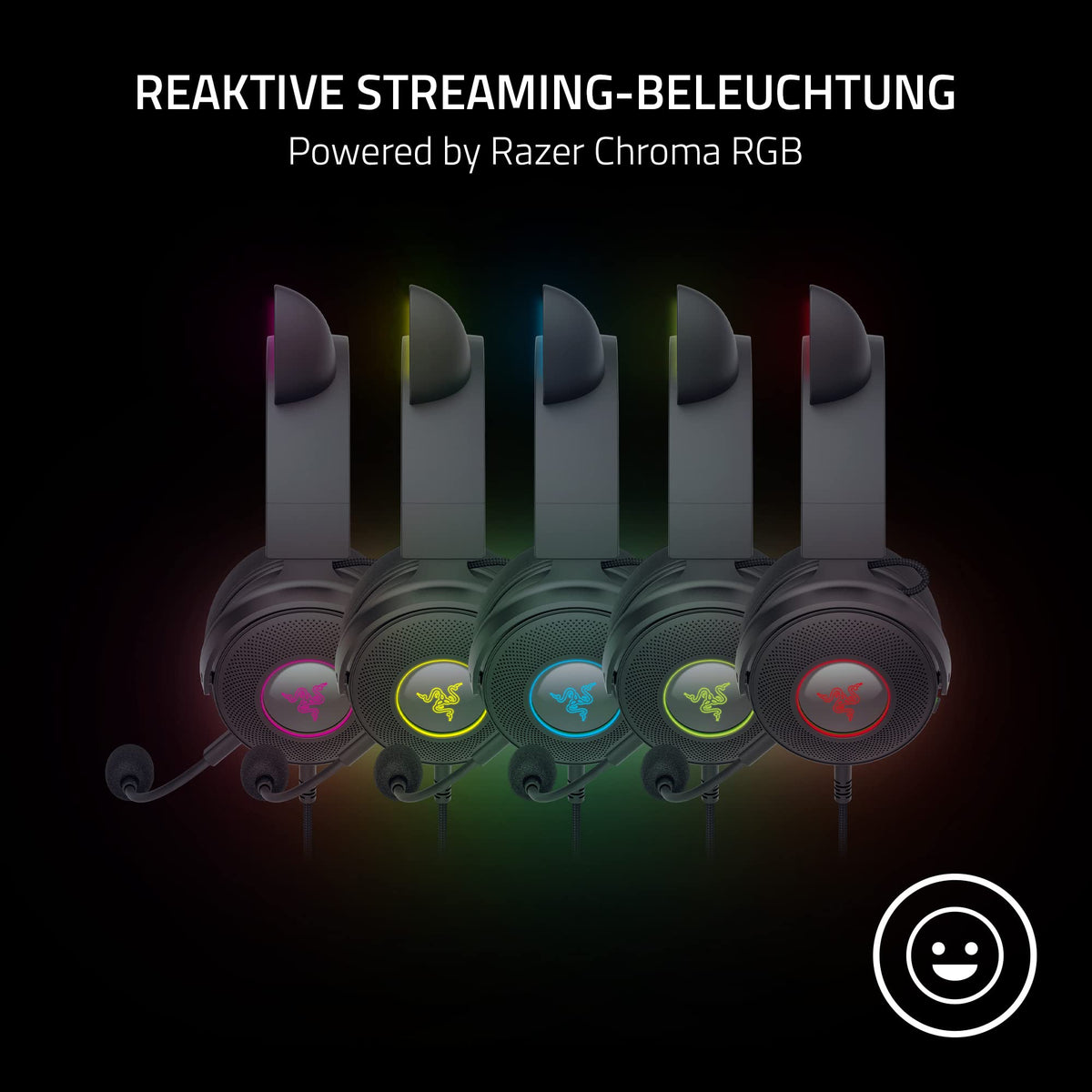 Razer Kraken Kitty V2 Pro - Wired RGB headset with interchangeable ear cups and reactive stream lighting (TriForce Titanium 50mm drivers, HyperClear cardioid microphone) Black - RZ04-04510100-R3M1