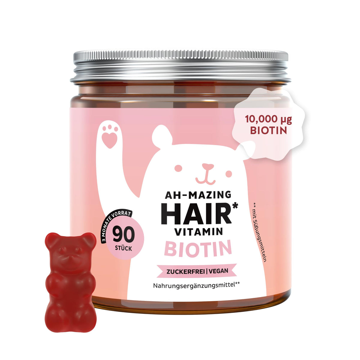 Bears with Benefits - Gummy Bears Biotin 10,000µg - For Hair - 90 Pieces
