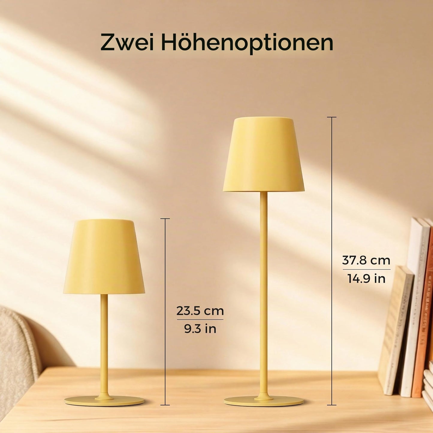UPXNBOR LED table lamp wireless set of 2, metal table lamp outdoor and indoor - UP-WSA