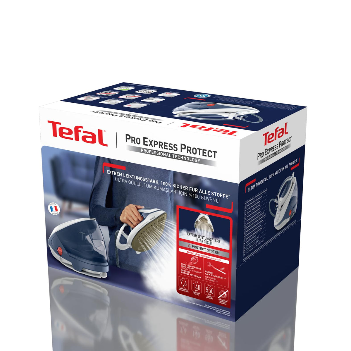 Tefal Pro Express Protect stație de călcat cu aburi, 7,6 Bar presiune a aburului - GV9225