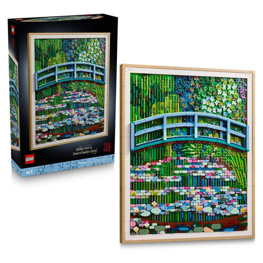 LEGO Art Claude Monet - The Bridge Over the Lily Pond - Hanging 3D Wall Art for Home Decoration - Impressionist Display Model for Adults - DIY Gift Idea - 31220