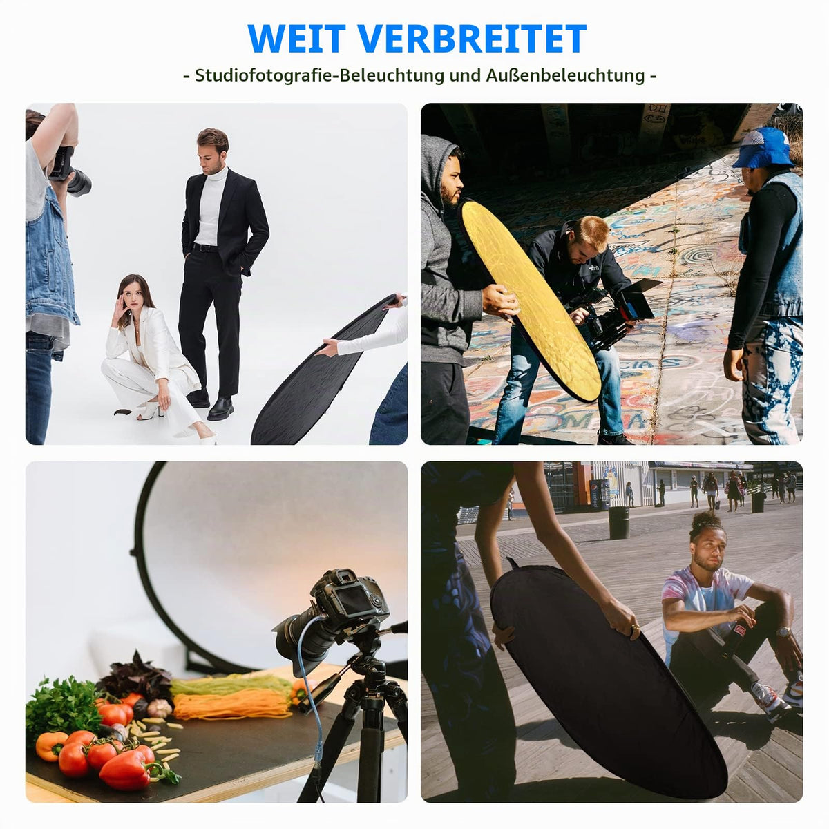 NEEWER 5 in 1 Reflector 24"x36"/60x90cm Light Reflector for Photography, Portable Foldable Multi Disc with Bag - Translucent, Silver, Gold, Black, White Diffuser for Studio and Outdoor Lighting - 88008128