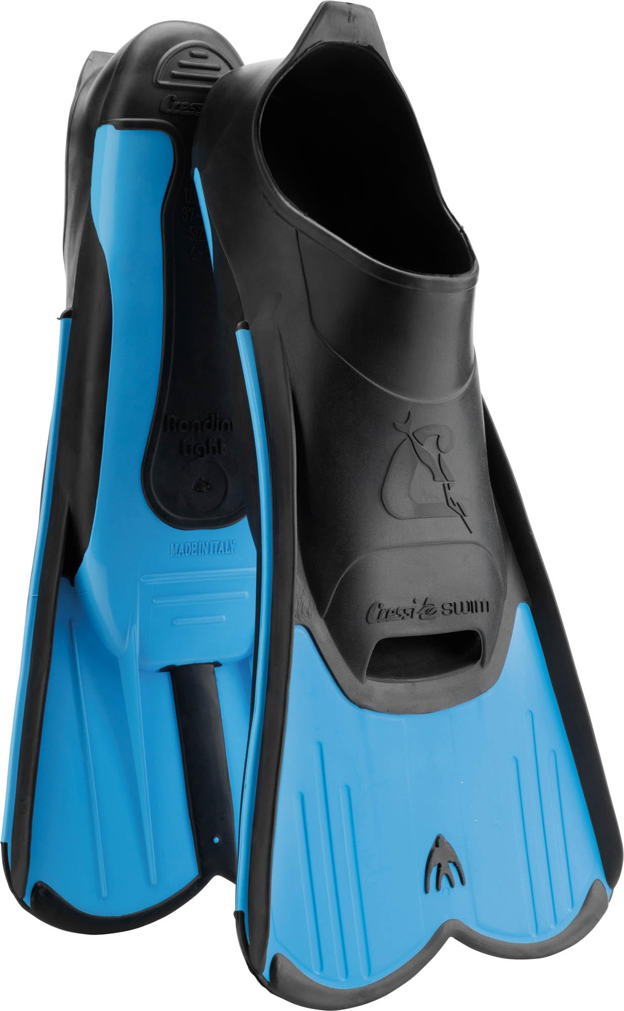 Cressi Light Fins short fins - travel-friendly snorkeling fins - efficient muscle training - robust swimming fins - blue - 45/46 - DP182045