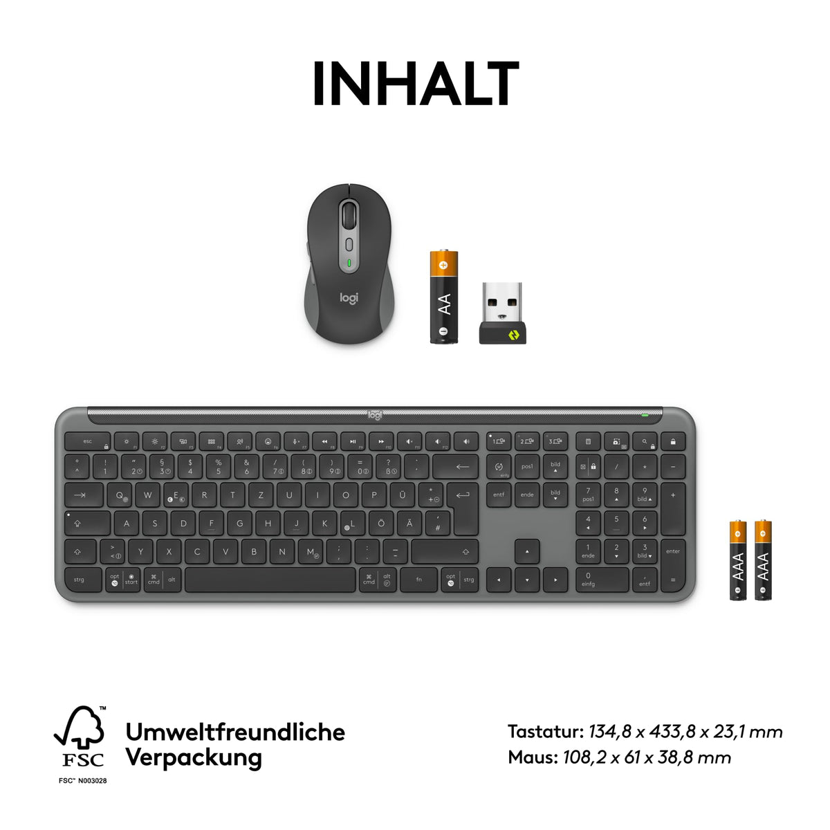 Logitech Signature Slim MK950 for Business wireless keyboard-mouse set - 920-012504