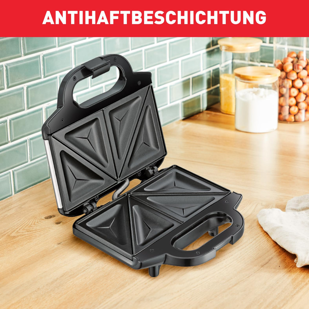 Tefal Ultracompact Sandwichmaker pentru sandvișuri triunghiulare crocante - SM1552