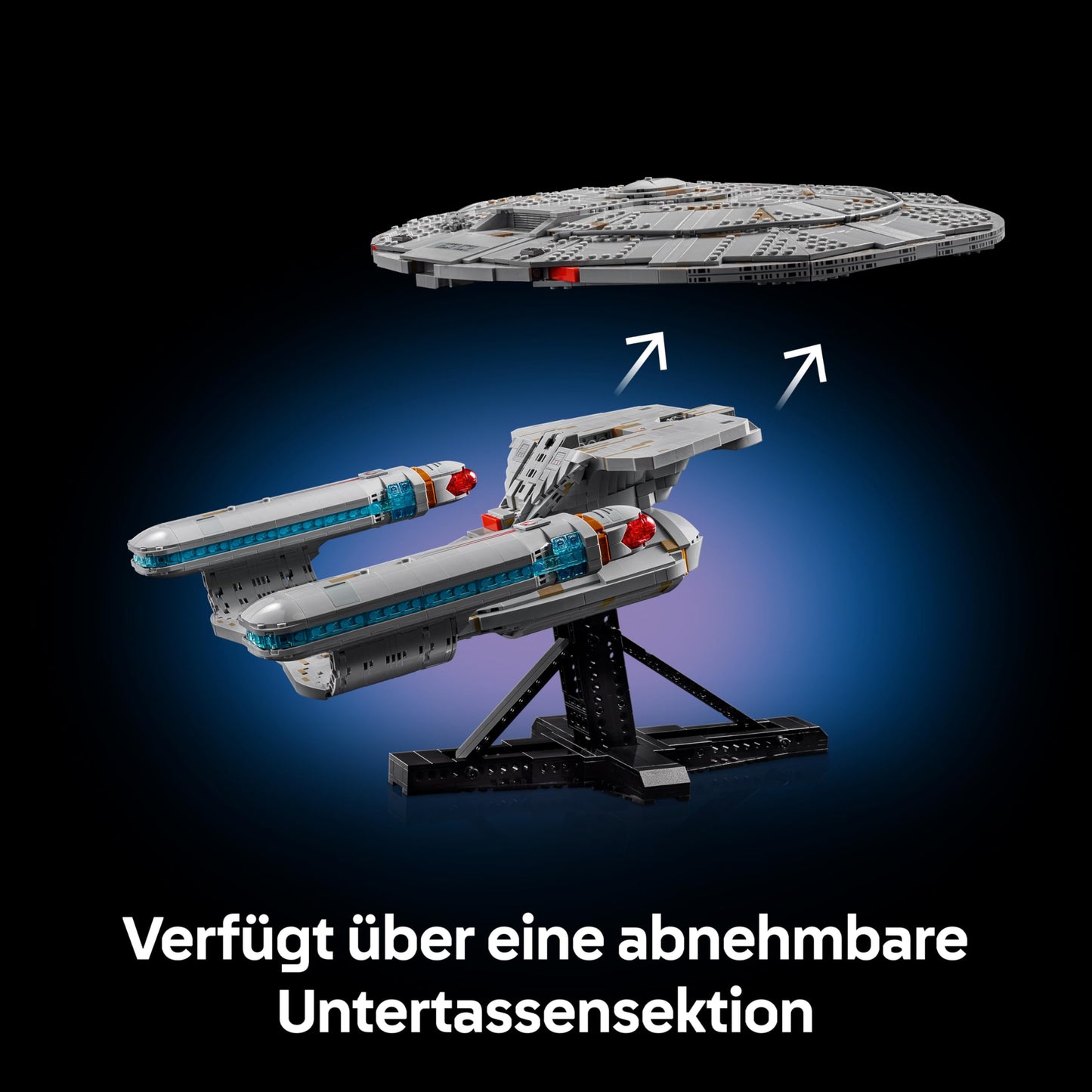 LEGO Icons Star Trek: U.S.S. Enterprise NCC-1701-D - Building set for adults - 2 shuttlepods, separating function & 9 minifigures with Jean-Luc Picard & William Riker - gift for men and women - 10356