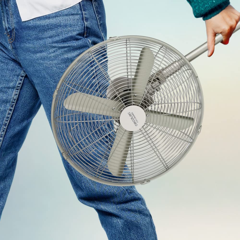 Cecotec pedestal fan EnergySilence 610 Steelstyle. 50W, steel finish, 16" diameter with 4 blades, 3 speeds, oscillation, height adjustable, maximum safety - 08234