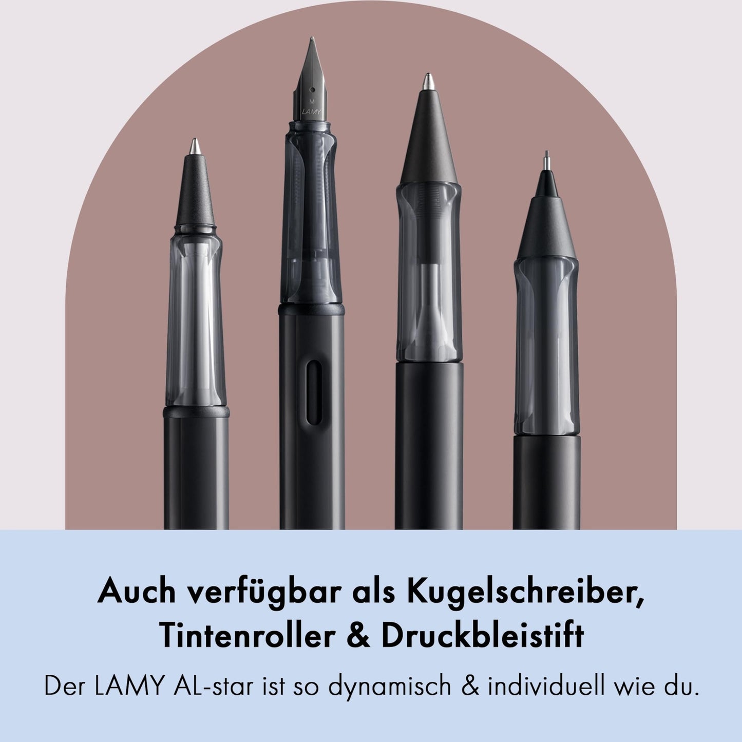Lamy AL-star black fountain pen with polished steel nib in line width EF - 71