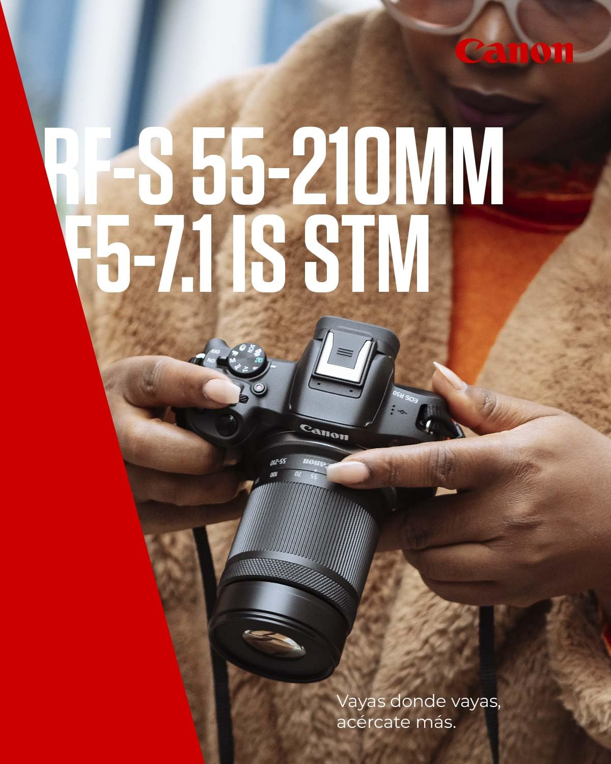 Canon RF-S Lens 55-210mm F5-7.1 IS STM – Telephoto Zoom Lens with 4.5-stop Image Stabilizer for Travel, Sports & Nature | Compatible with EOS R APS-C