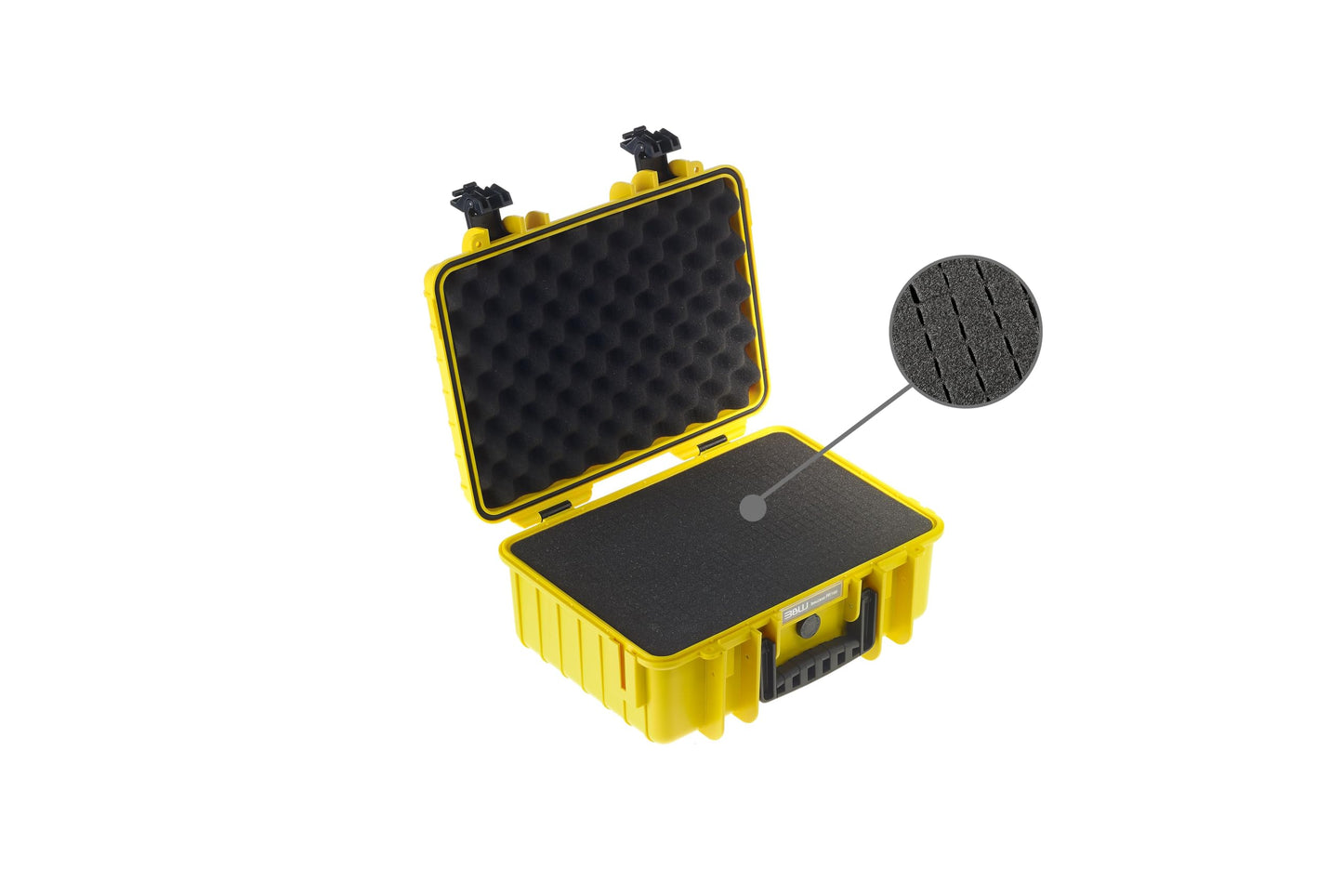 B&W International GmbH Outdoor Case hard case type 4000 with foam (hard case case IP67, SI cube foam, waterproof, inner dimensions 38.5x26.5x16.5cm, yellow), 4000/Y/SI, type 4000 - inner dimensions 38x26x16cm