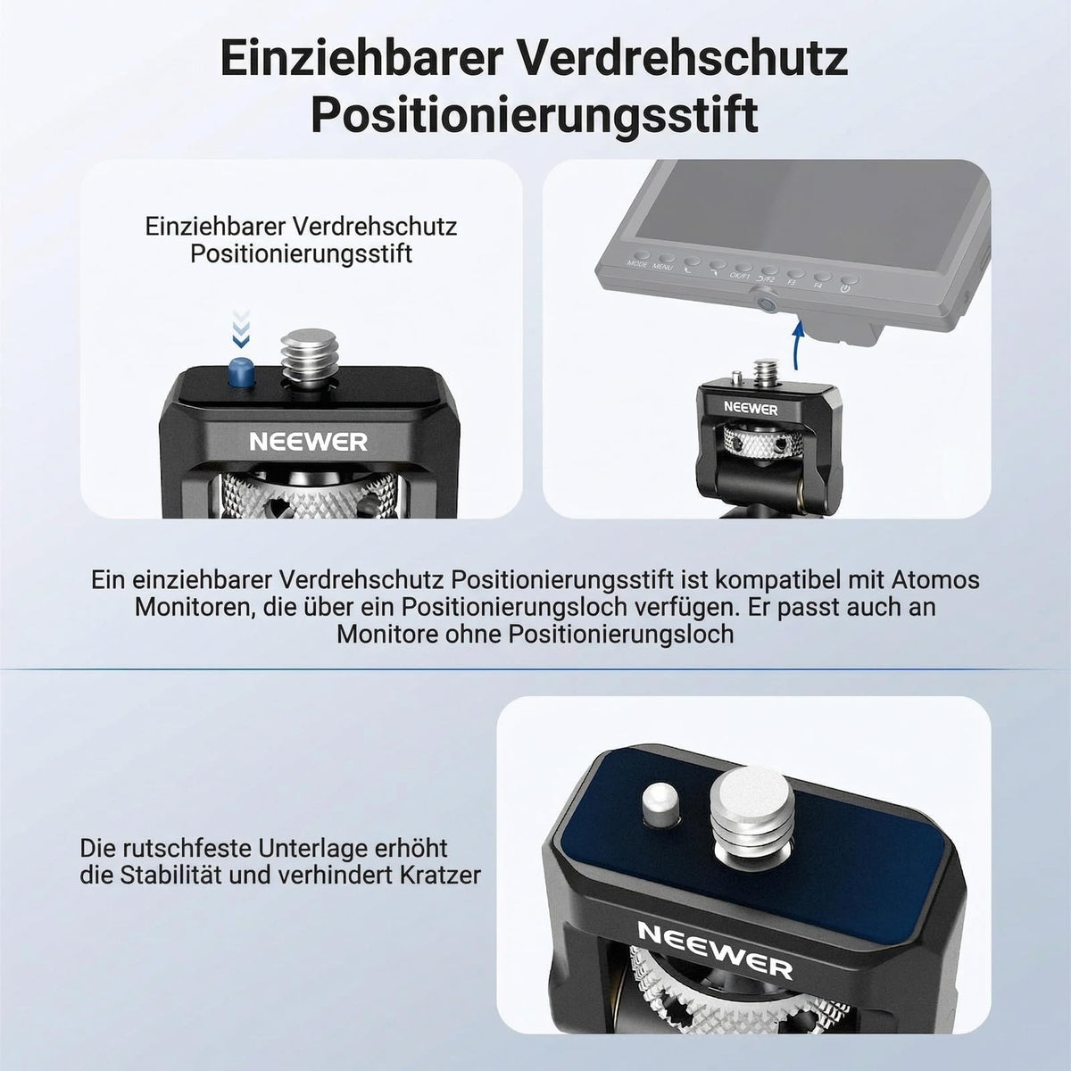 NEEWER suport rapid pentru monitor, montare pentru suport de telefon, stabilizator video, accesorii pentru fotografie mobilă compatibile cu iPhone, Samsung, Android, cameră F700, monitor de câmp, PA127 - 10107830
