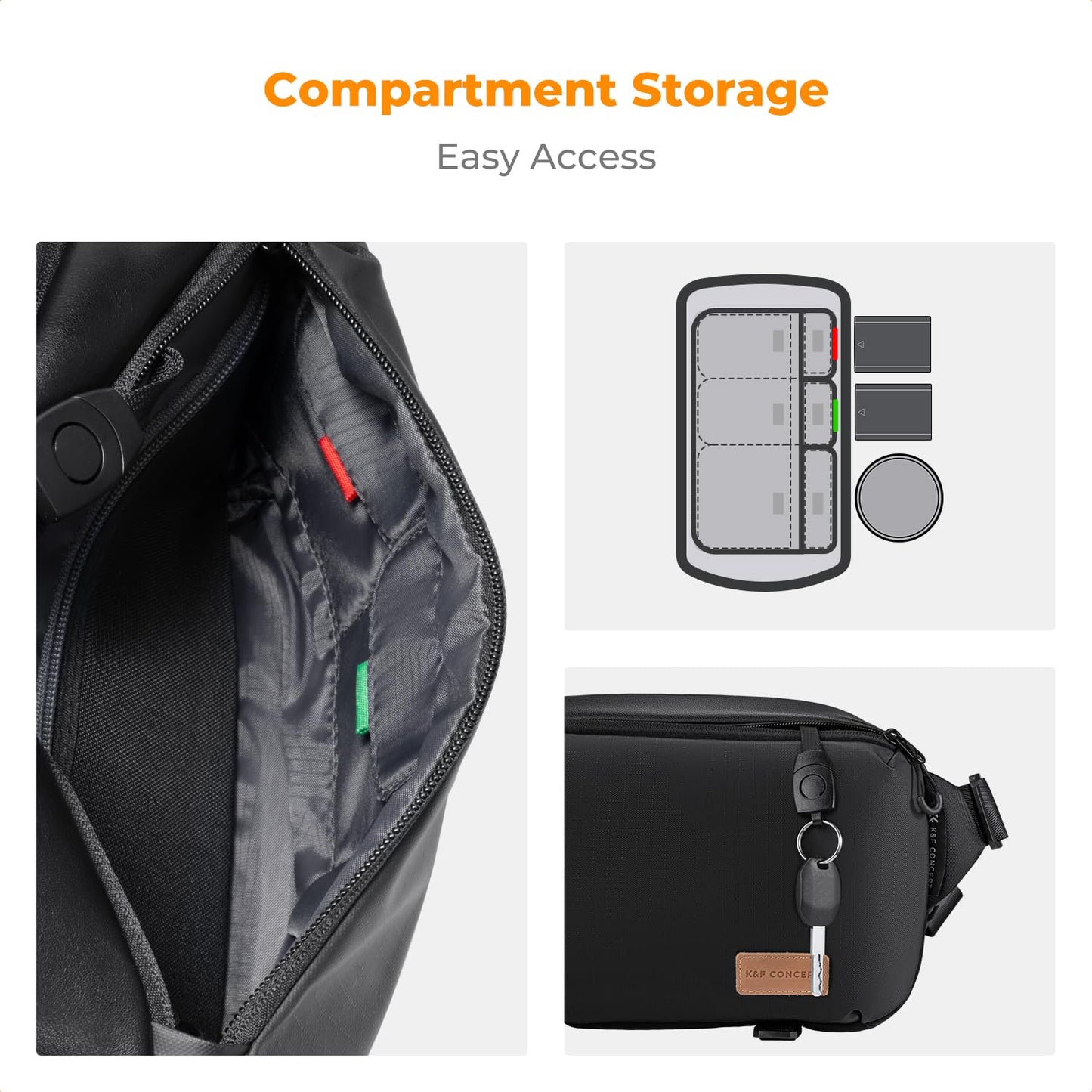 K&F CONCEPT Camera Backpack Shoulder Bag Square Bag Bags for Photographers Camera Rectangle Case Compatible with Canon/Nikon/Sony/DJI Mavic Drone Backpack - KF13.157V8