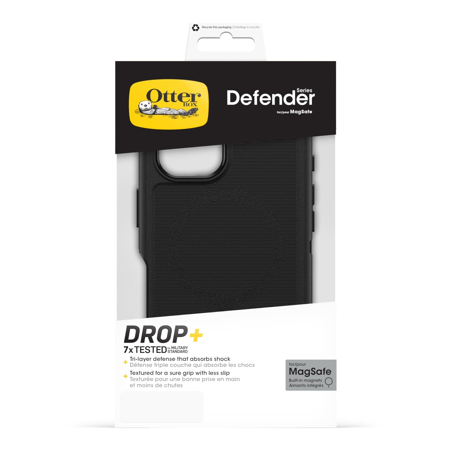 OtterBox Defender Series MagSafe Case for iPhone 16 Shockproof Drop Proof Ultra Heavy Duty Protective Case 7X Military Grade Tested Black - 77-95961