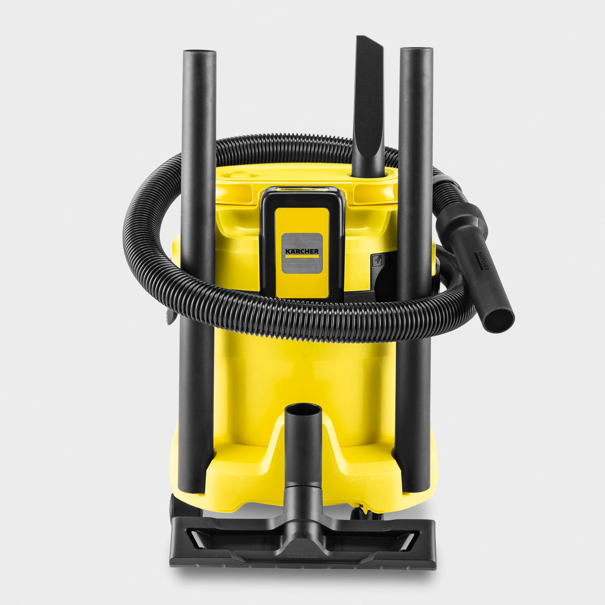 KÄRCHER Battery Wet/Dry Vacuum Cleaner WD 2-18, including filter, crevice and wet/dry suction nozzle, 225 Watts, plastic container: 12 l, suction hose: 1.8 m, without battery, without charger, Yellow - 1.628-500.0
