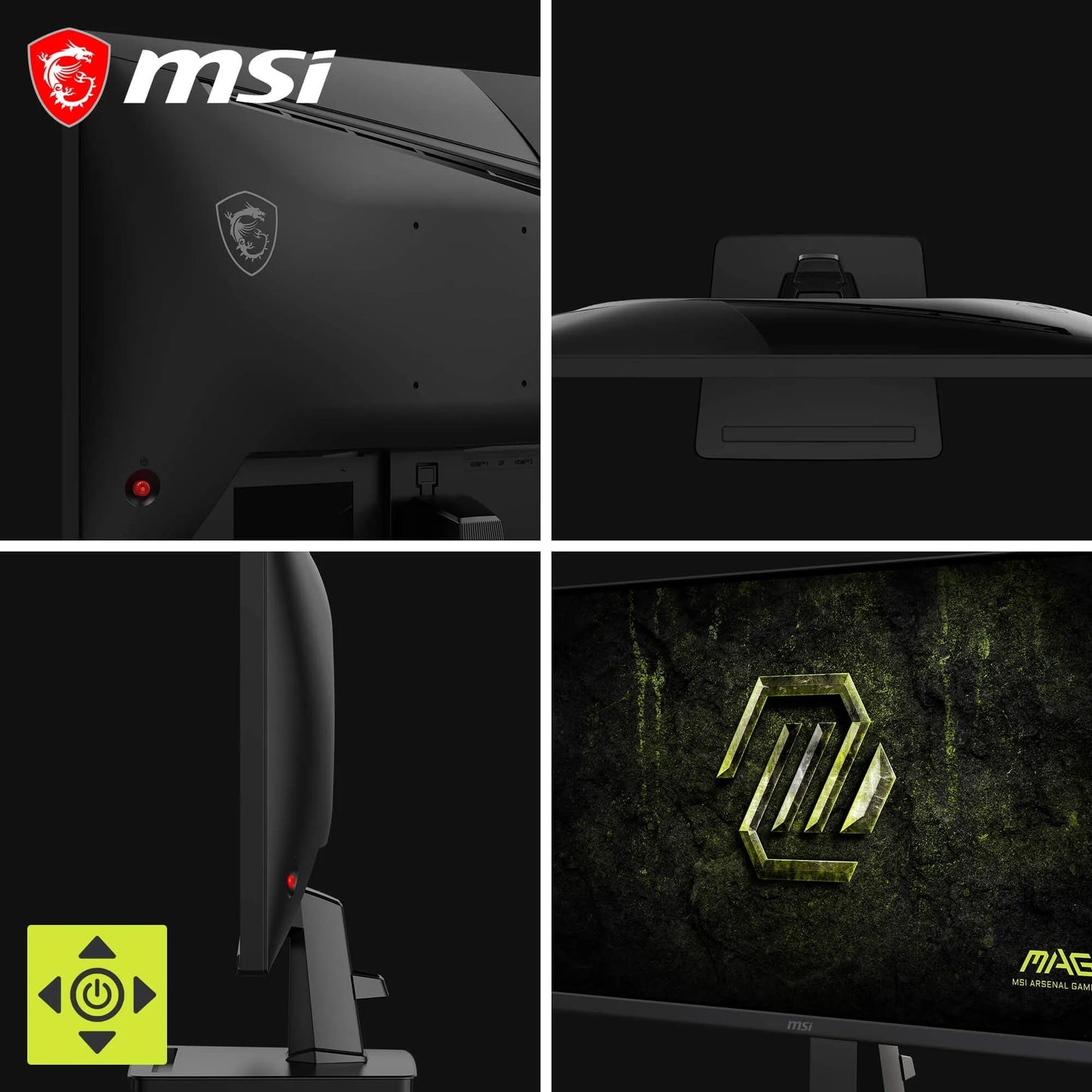 MSI MAG 256FA E20 24.5" Gaming Monitor, 1920 x 1080, FHD Rapid IPS, 200 Hz, 0.5 ms, HDR Ready, AMD FreeSync Premium, Eye Care, AI Vision, HDMI 2.0b, DP 1.2a, Frameless, VESA Mount, Black - 4711377398015