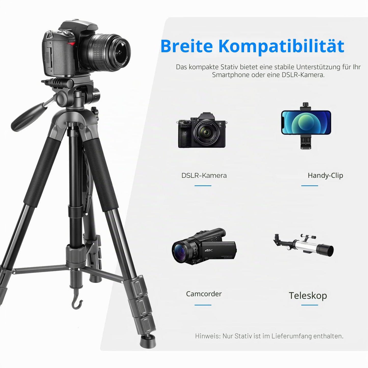 Neewer Portable 177cm Aluminum Alloy Camera Tripod Monopod with 3-Way Swivel Pan Head for DSLR Camera Black - 10089015