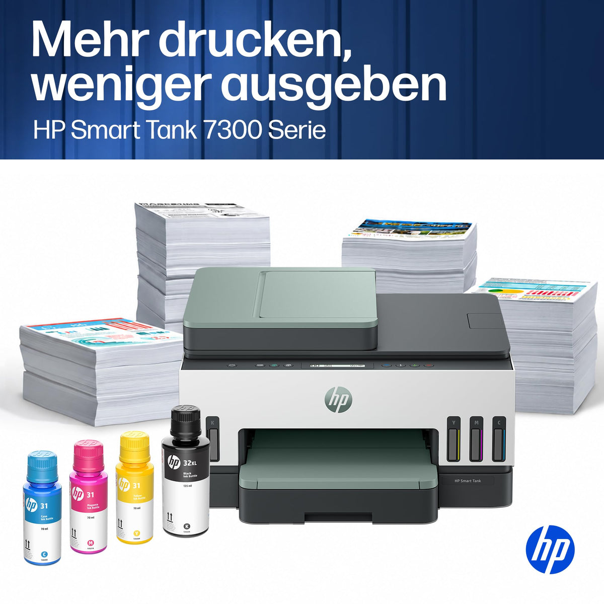 HP Smart Tank 7307 imprimantă multifuncțională 3 în 1 (WLAN; Duplex; ADF) – 3 ani de cerneală inclusă, 3 ani garanție, rezervor de cerneală mare, rază mare, imprimare de înaltă calitate - 941P5A#BHC