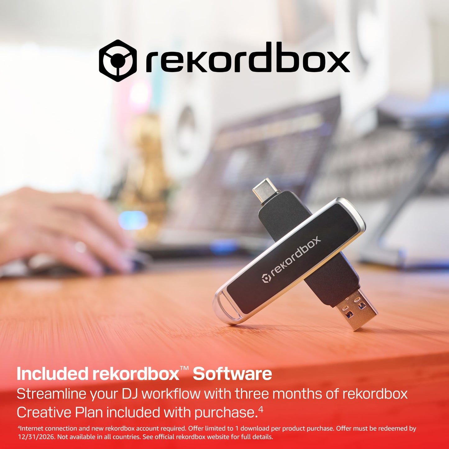 SANDISK DJ flash drive 512GB (tested and optimized for Pioneer DJ & AlphaTheta, dual drive with USB-C/USB-A, up to 1,000MB/s read & 900MB/s write, incl. rekordbox Creative subscription) - SDDDE1-512G-GR46