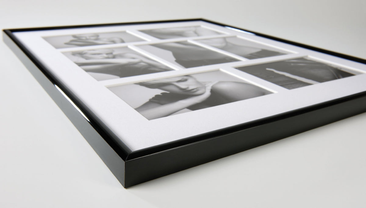 rame de fotografii walther design negru 5X 10x15 cm galerie cu passepartout, ramă din plastic Galeria KB515H
