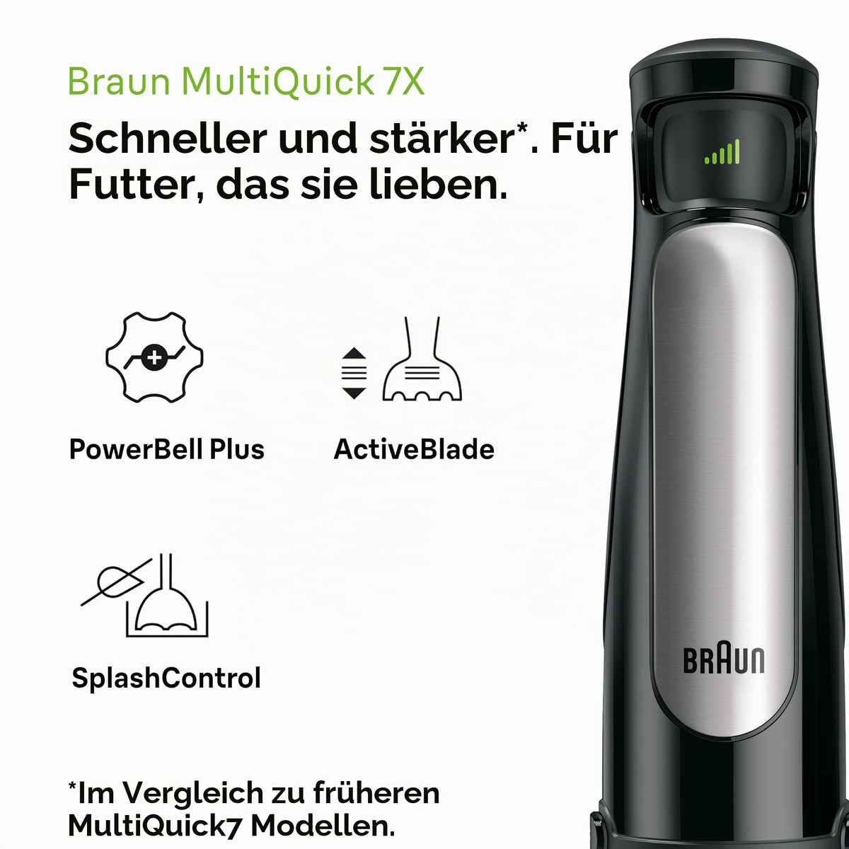 Braun Household MultiQuick 7 Mixer, splash guard, dishwasher safe, BPA-free, 600 ml, chopper 500 ml, ice blade, MQ 7035XBI, 1000 W, black, MQ7035XBI
