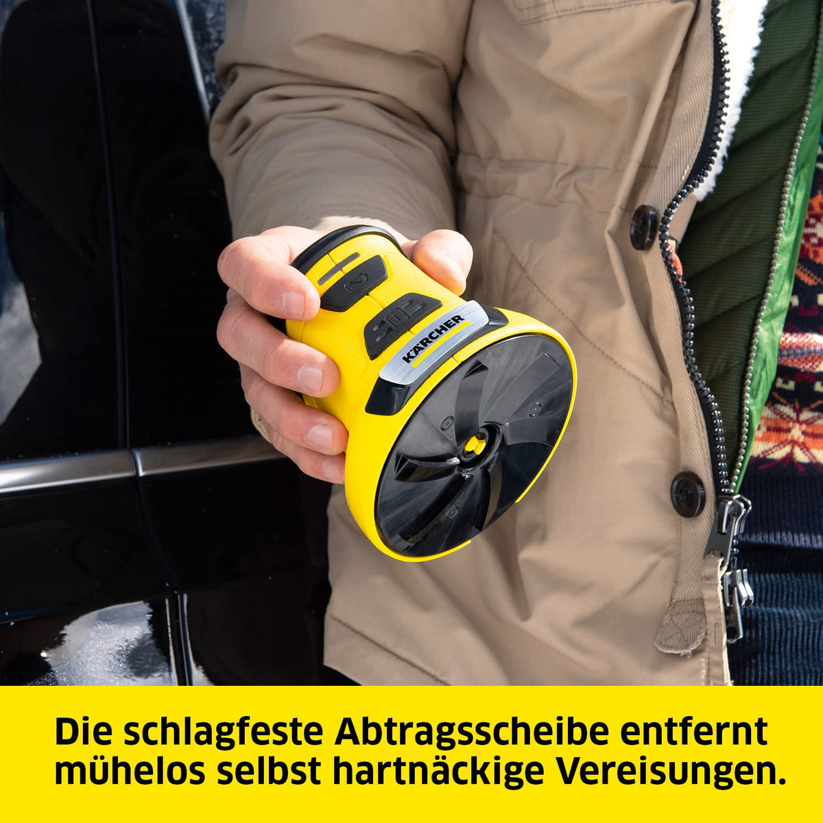 Kärcher Electric Ice Scraper EDI 4 Limited Edition, All-Season Solution for Car Windows (with Window Cleaning Set) - 1.598-904.0