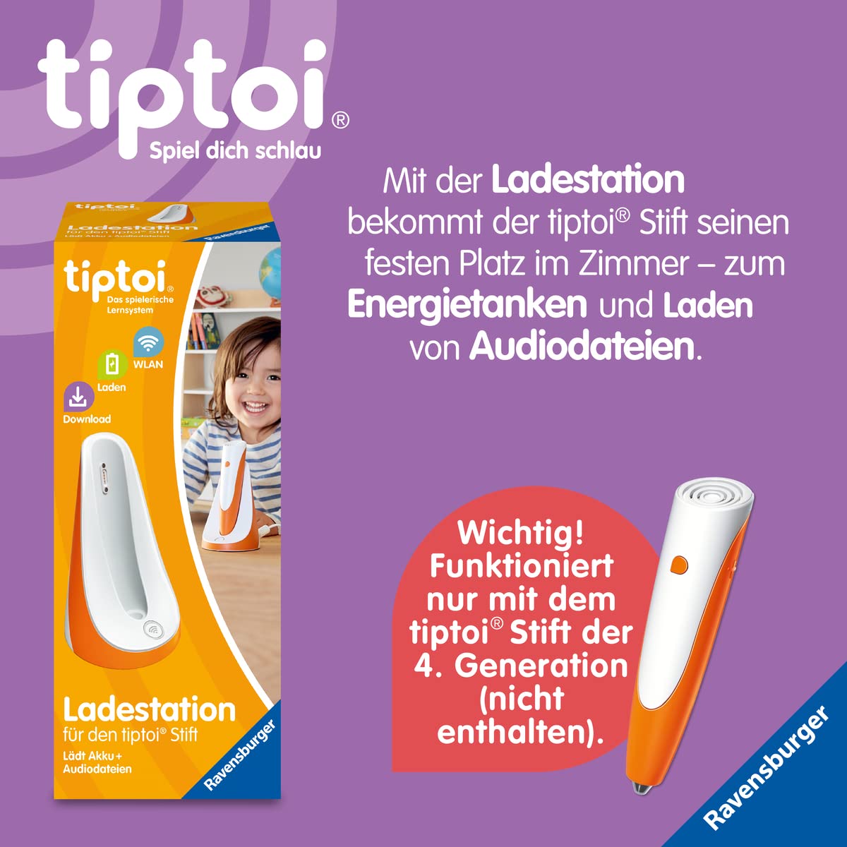Ravensburger tiptoi pen 00110 - The playful learning system, learning toy for children aged 2 and over - The pen