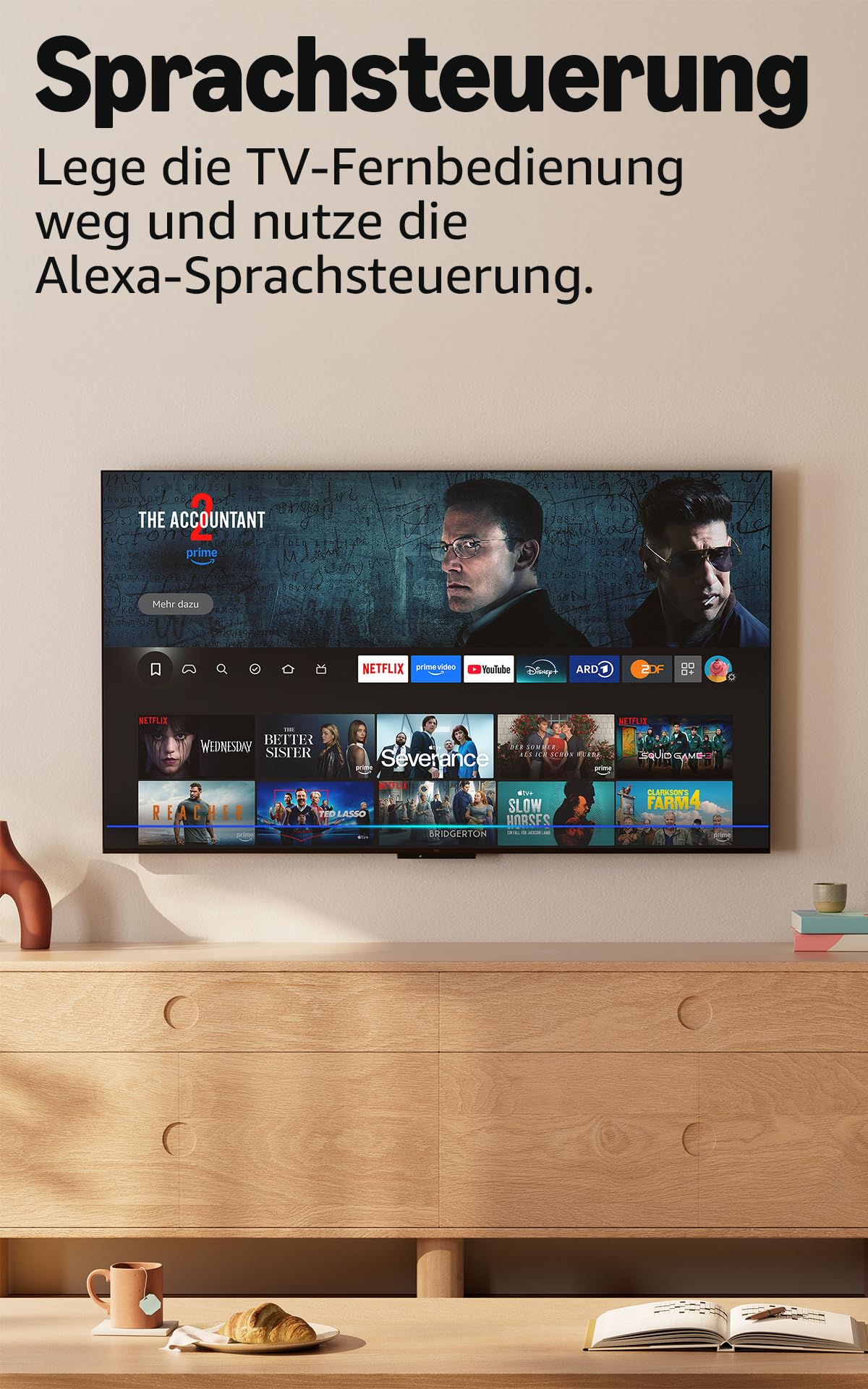 Amazon Ember QLED series with Fire TV (latest generation), 65-inch Smart TV in 4K Ultra HD, HDR10+, Dolby Vision, Dolby Audio, quad-core processor, voice control with Alexa - YKF469-B210