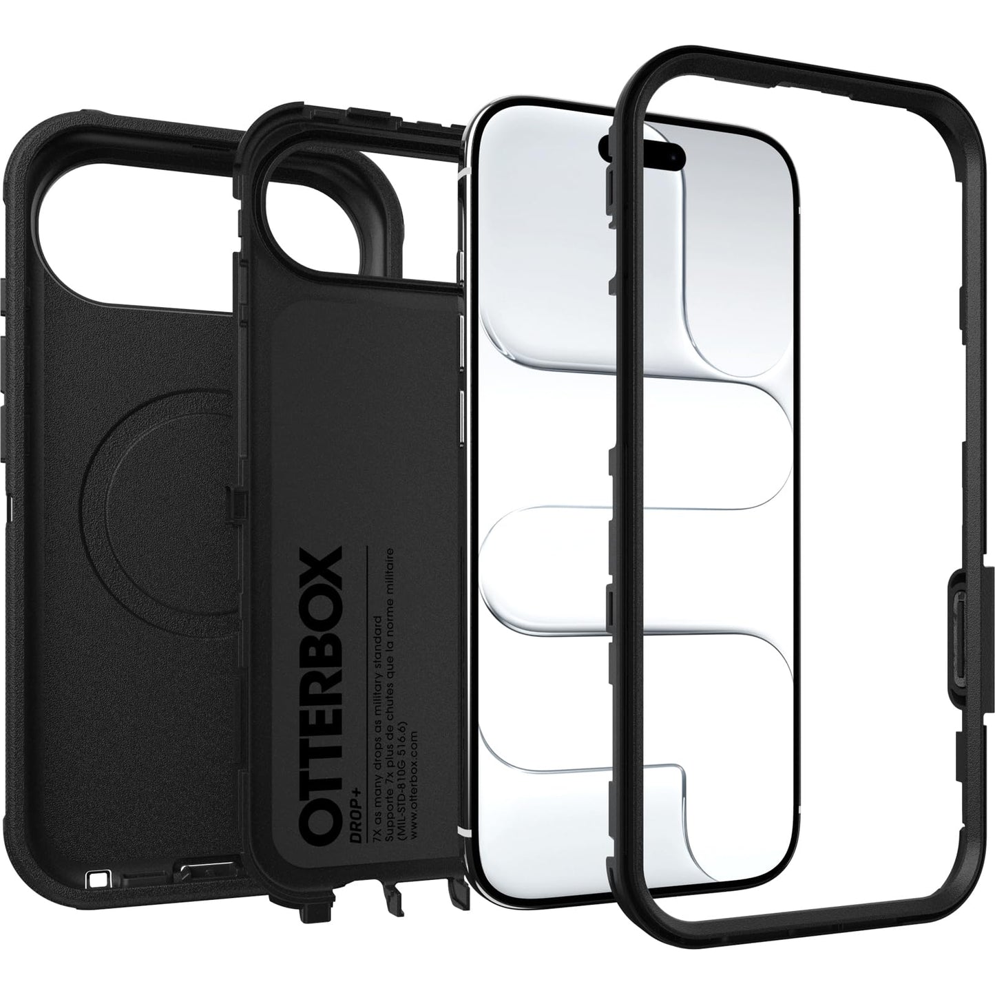 OtterBox Defender Series Pro MagSafe Case for iPhone Air Shockproof Drop Proof Ultra Heavy Duty Protective Case 7X Military Grade Tested Black - 77-98368