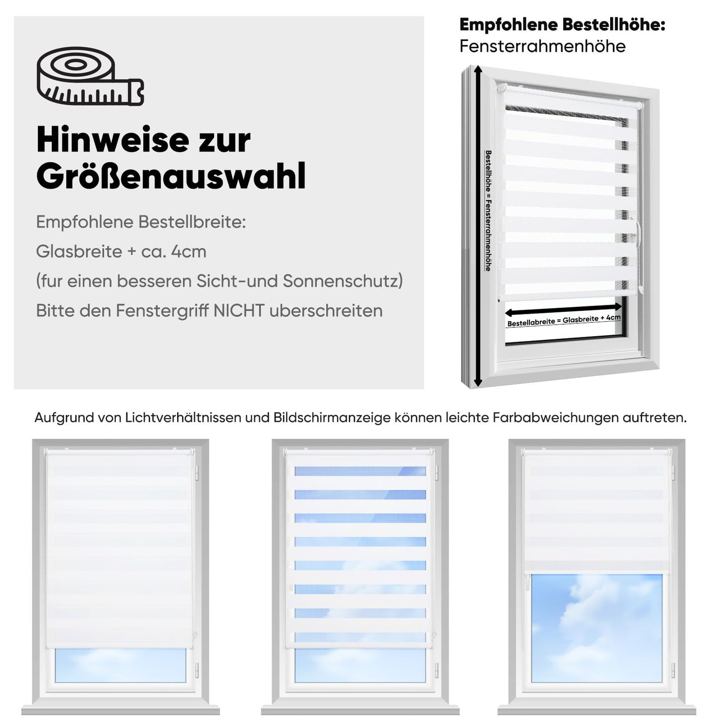 Sekey double roller blind Klemmfix without drilling for windows, double roller blind 115 cm wide, duo roller blind sun protection, 115x210cm, white - 38Z-WE-1151