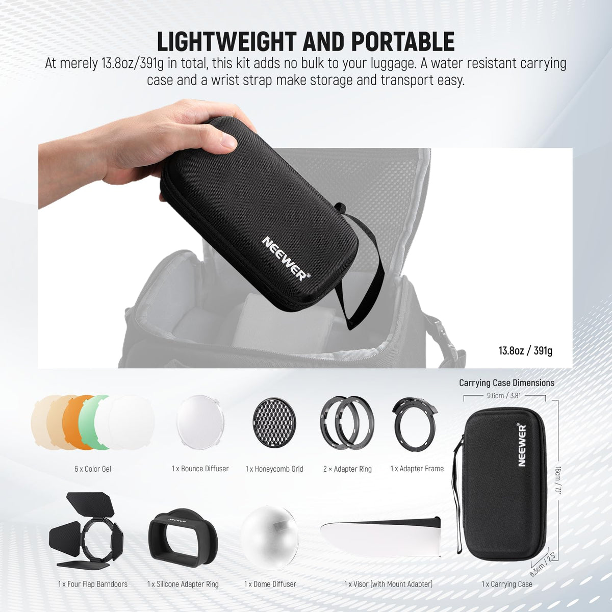 NEEWER Flash Silicone Adapter Ring for Square Flash Head with Magnetic Round Flash Head, Accessory Color Gel Set for Z880 Z760 NW760 NW700 NW620 NW635II TT560 Square Head Speedlite, CRM3