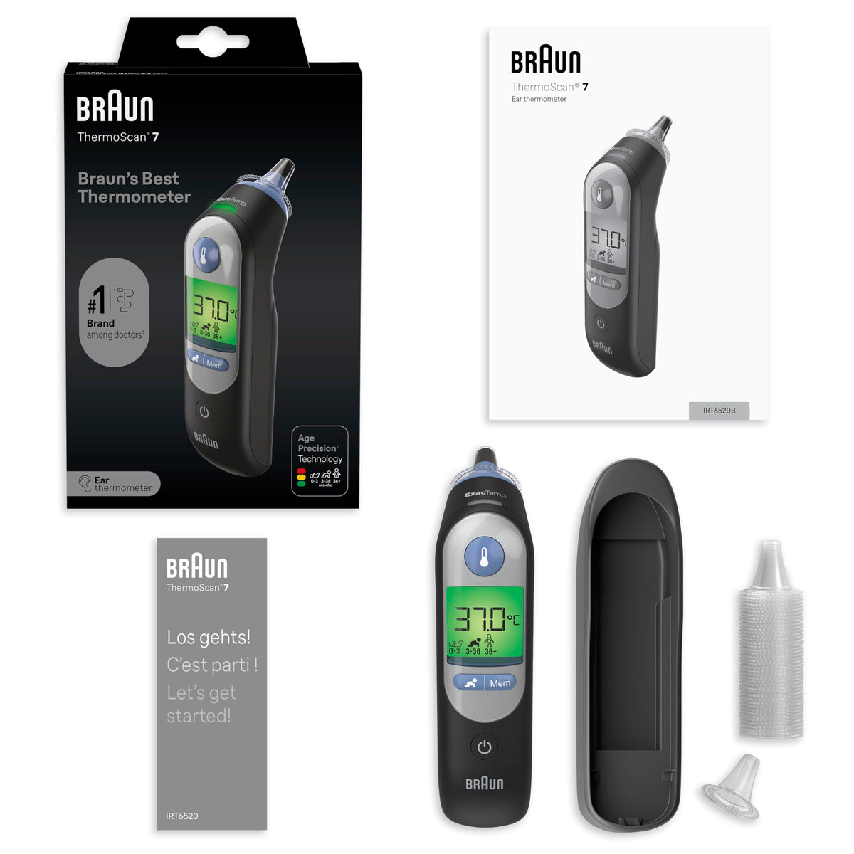 Braun ThermoScan 7 Ear Thermometer | Age Precision Technology | Color-Coded Digital Display | Baby and Toddler Friendly | The #1 Brand Among Doctors(1) - IRT6520BWE