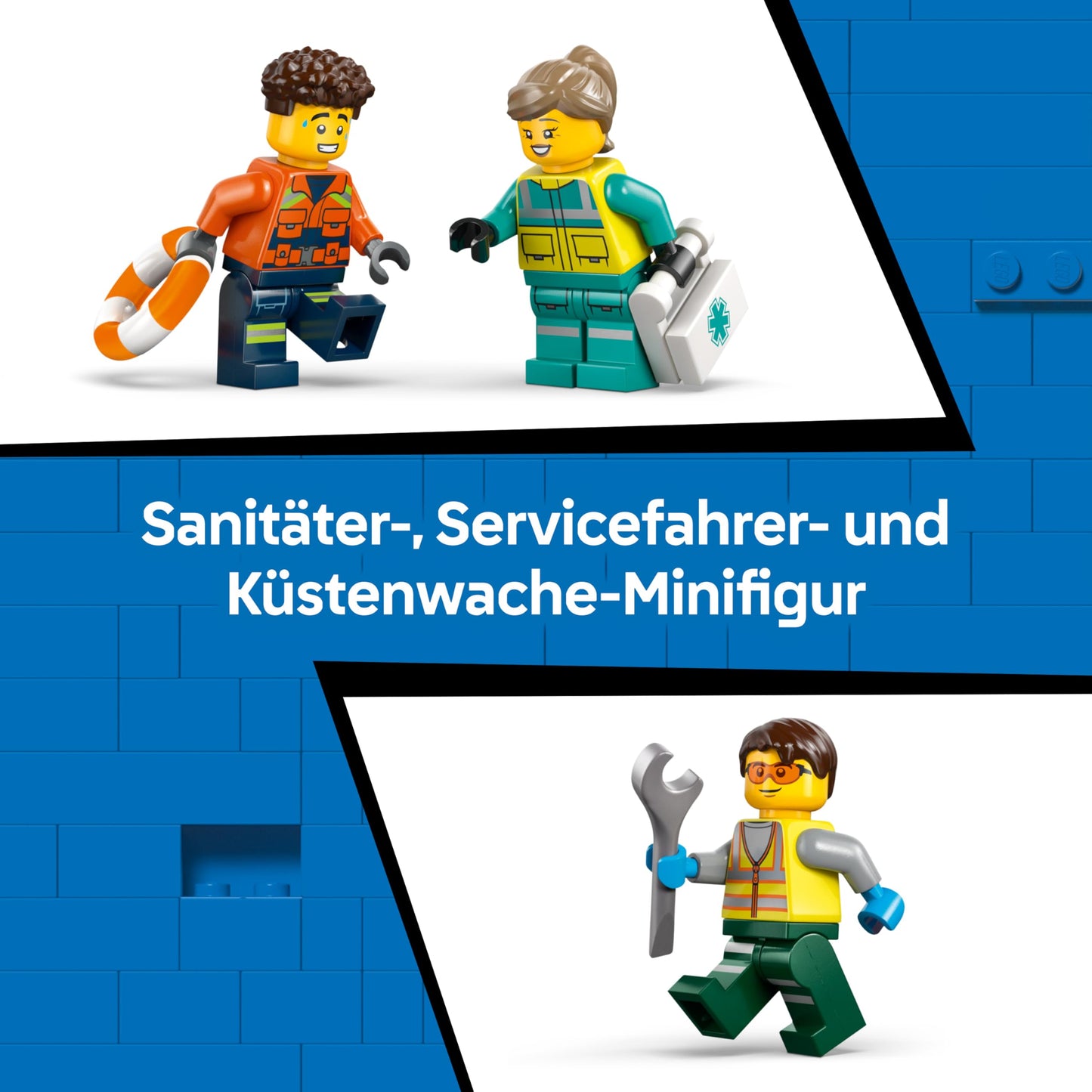 LEGO City combination set with airplane, maintenance vehicle and hovercraft - toy vehicle - mix & match model building with 3 minifigures - birthday gift for boys aged 7 and over - 60505