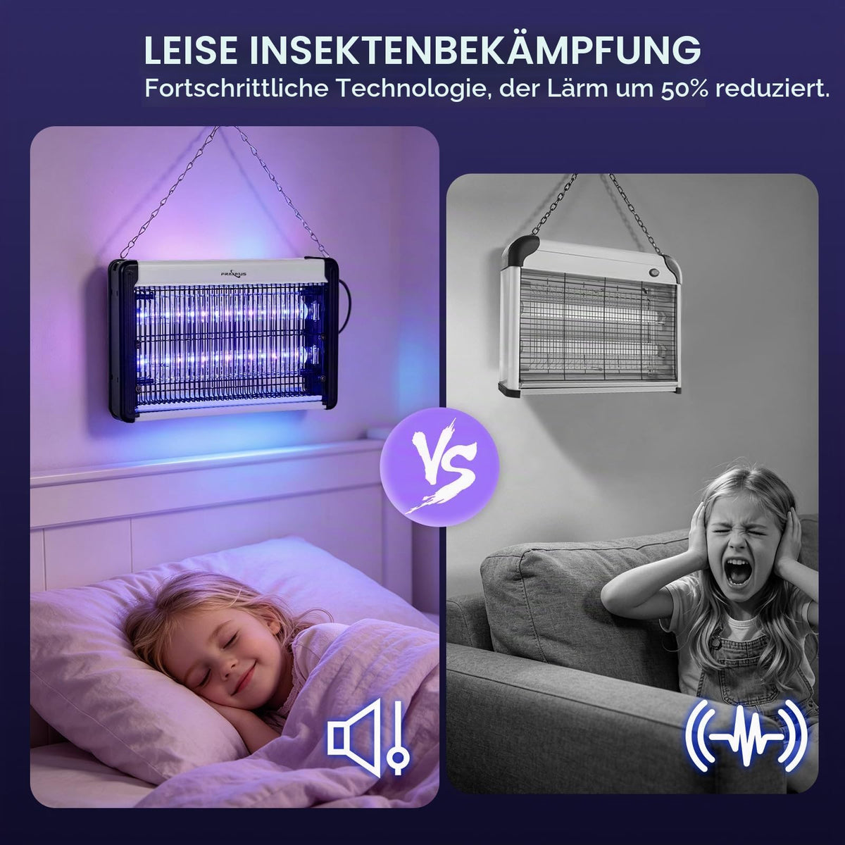 FRAXINUS Insecticid Electric, Capcană pentru muște pentru interior, Capcană pentru țânțari pentru interior, Lampă UV pentru țânțari, Lumină LED cu consum redus de energie, Perfectă împotriva muștelor, moliilor și țânțarilor. (Îmbunătățită cu cablu de