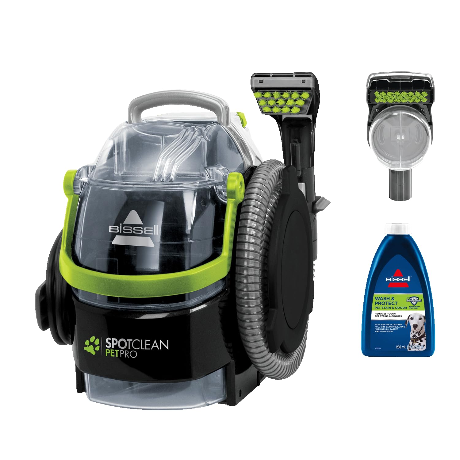 BISSELL SpotClean Pet Pro, upholstery cleaner device, carpet cleaner for dirt stains, vacuum cleaner for pet owners, wet vacuum cleaner for carpets, upholstery, car & more, powerful 750W motor, 15585