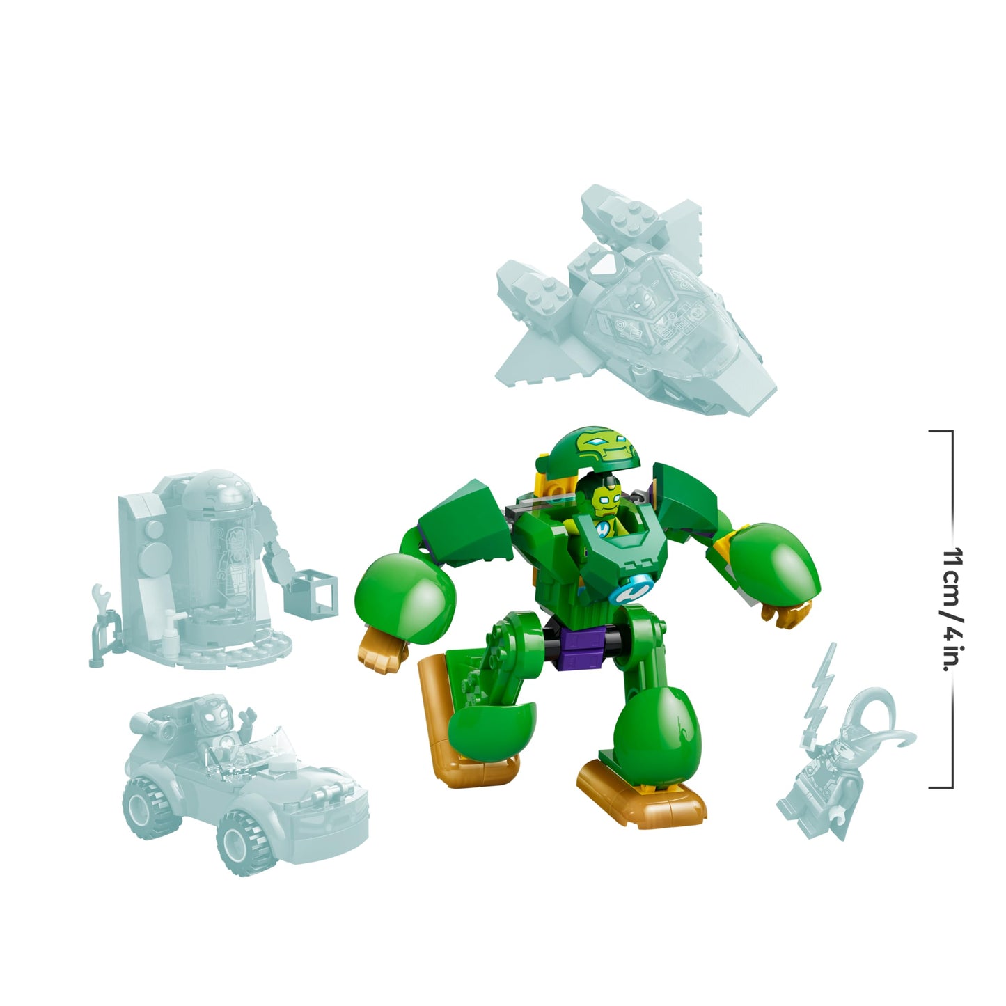 LEGO ǀ Marvel Iron Man and his fantastic friends Loki vs. Team Iron Man - superhero toy with car, plane, mech figure & 4 minifigures - gift for boys aged 4 and up & fans - 11211